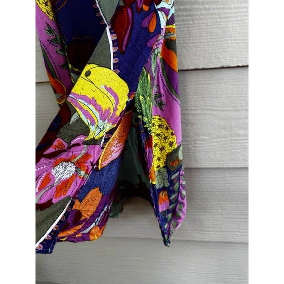 Farm  Rio sleeveless top blouse ‎ Floral Fruit Tropical Size S - Picture 4 of 10